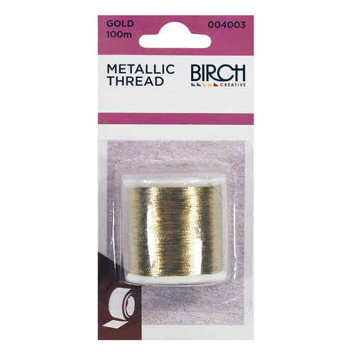 Birch Metallic Thread 100m - Gold - Mooroolbark Wool