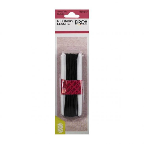 Birch Millinery Elastic 1mm x 4m White - 009047 - Mooroolbark Wool