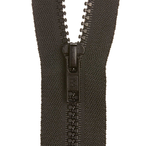 Birch Open End Zip - 40cm Black 310 - Mooroolbark Wool