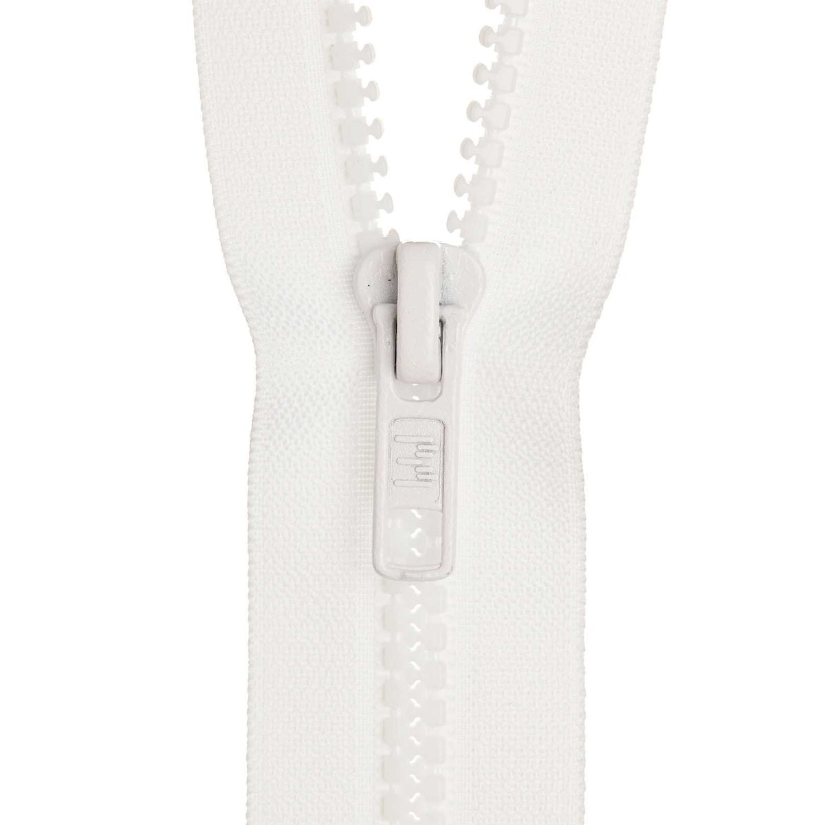 Birch Open End Zip - 40cm White 101 - Mooroolbark Wool