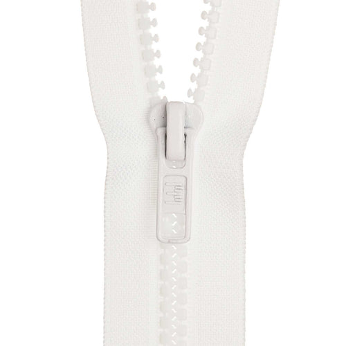 Birch Open End Zip -51cm White 101 - Mooroolbark Wool