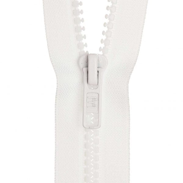 Birch Open End Zip - 56cm White 101 - Mooroolbark Wool