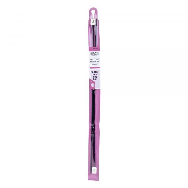Birch Plastic Knitting Needles 30cm - 2.00mm - Mooroolbark Wool