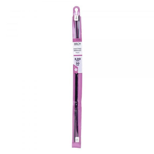Birch Plastic Knitting Needles 30cm - 2.00mm - Mooroolbark Wool