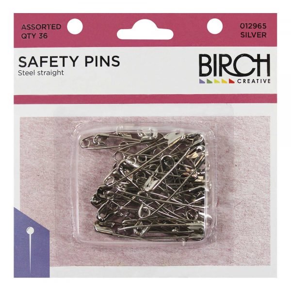 Birch Steel Safety Pins - Assorted 012965 - Mooroolbark Wool