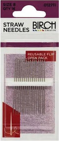 Birch Straw Needles Size 8 qty 16 - 012711 - Mooroolbark Wool