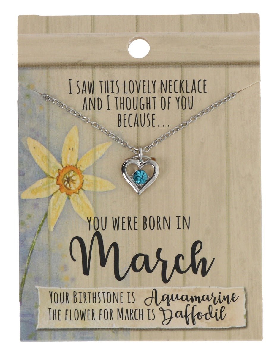 Birthstone Necklaces - March - BSN003 - Mooroolbark Wool