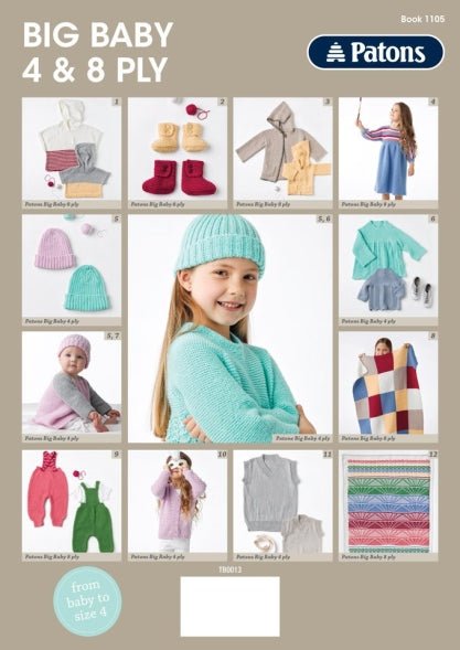 Book 1105 - Patons Mod Knits In Big Baby - Mooroolbark Wool