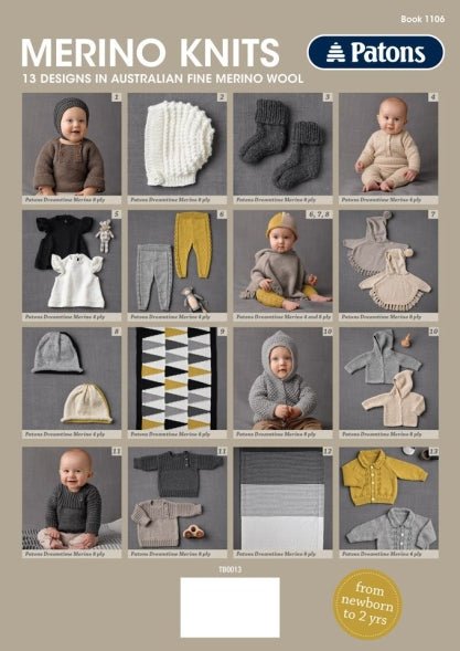 Book 1106 - Patons Merino Baby - Mooroolbark Wool