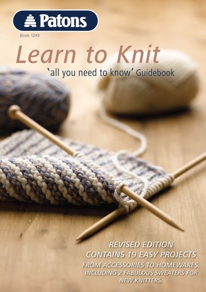 Book 1249 - Patons Learn to Knit - Mooroolbark Wool