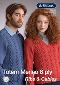 Book 1270 - Patons Merino Totem DK Ribs and Cables - Mooroolbark Wool