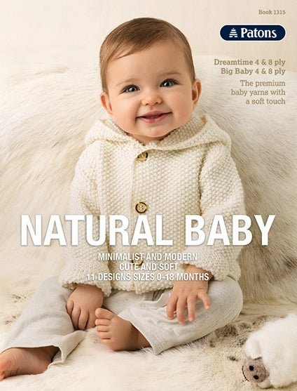 Book 1315 - Patons Natural Baby - Mooroolbark Wool