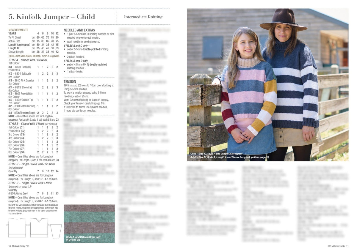 Book 203 - Heirloom Midlands family 8 & 12 ply - Mooroolbark Wool