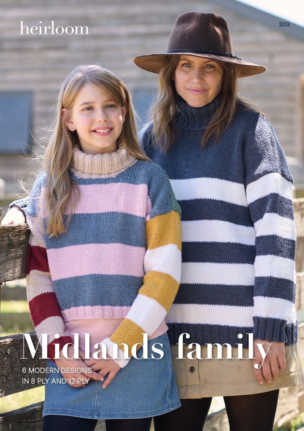 Book 203 - Heirloom Midlands family 8 & 12 ply - Mooroolbark Wool