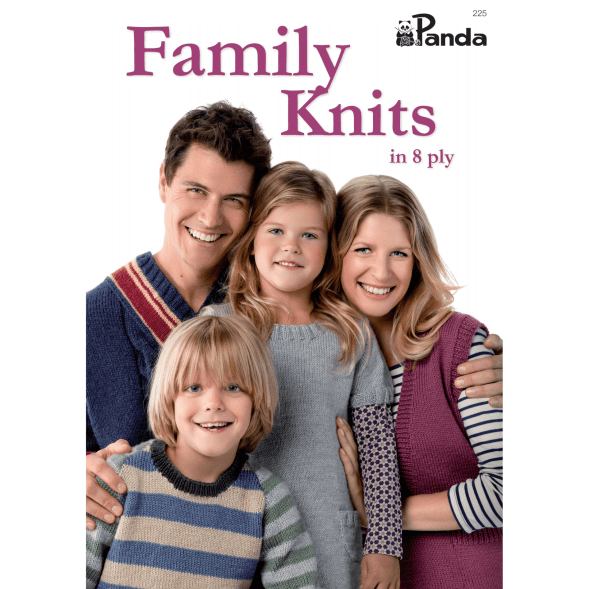 Book 225 - Panda Family Knits in 8 ply - Mooroolbark Wool