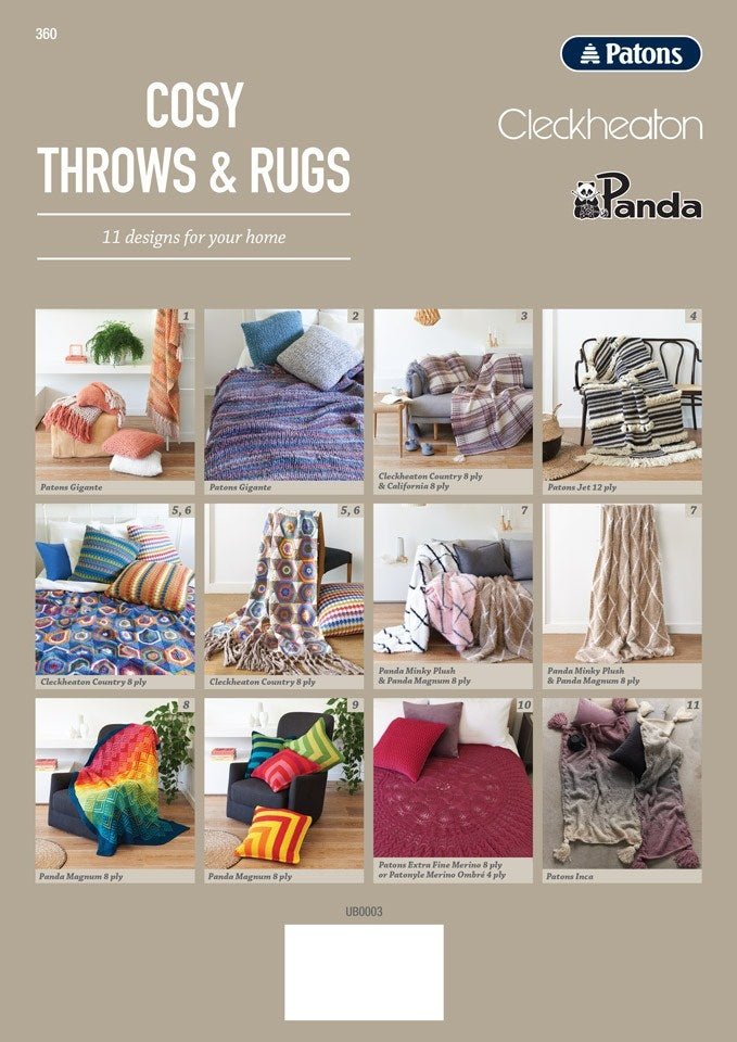 Book 360 - Cosy Throws and Rugs - Mooroolbark Wool