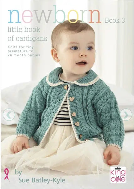 Book 3 - King Cole Newborn little book of cardigans Prem to 3 yrs.