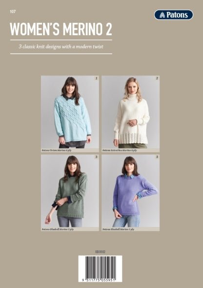 Booklet 107 - Patons Women's Merino 2 - Mooroolbark Wool