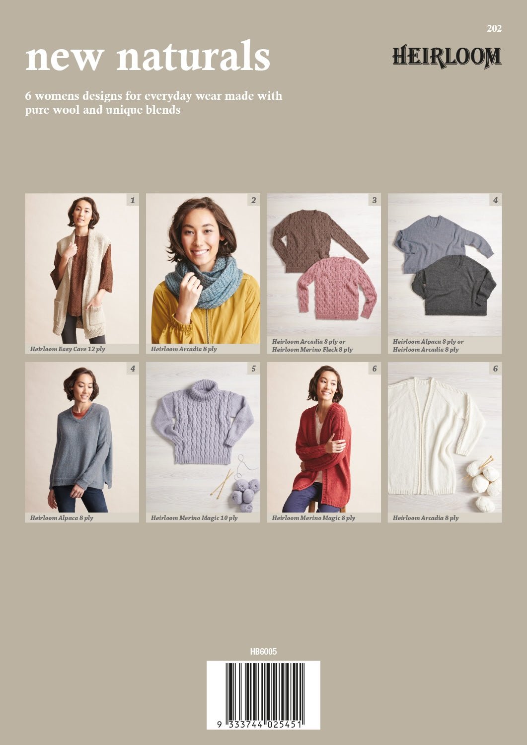 Booklet 202- Heirloom New Naturals - Mooroolbark Wool
