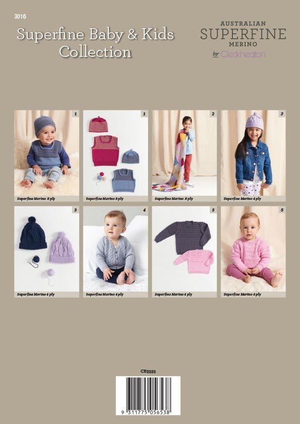 Booklet 3016 - Superfine Baby and Kids Co - Mooroolbark Wool