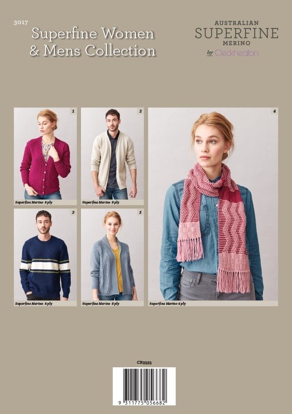 Booklet 3017 - Superfine Women and Mens Collection - Mooroolbark Wool