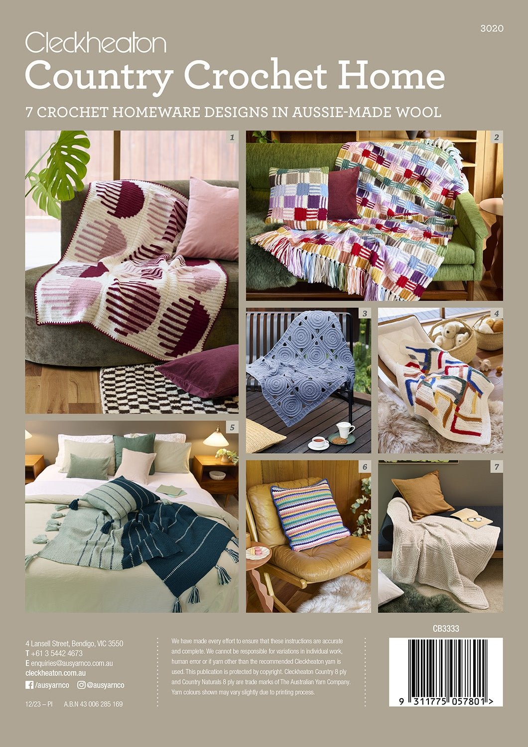 Booklet 3020 - Country Crochet Home - Mooroolbark Wool