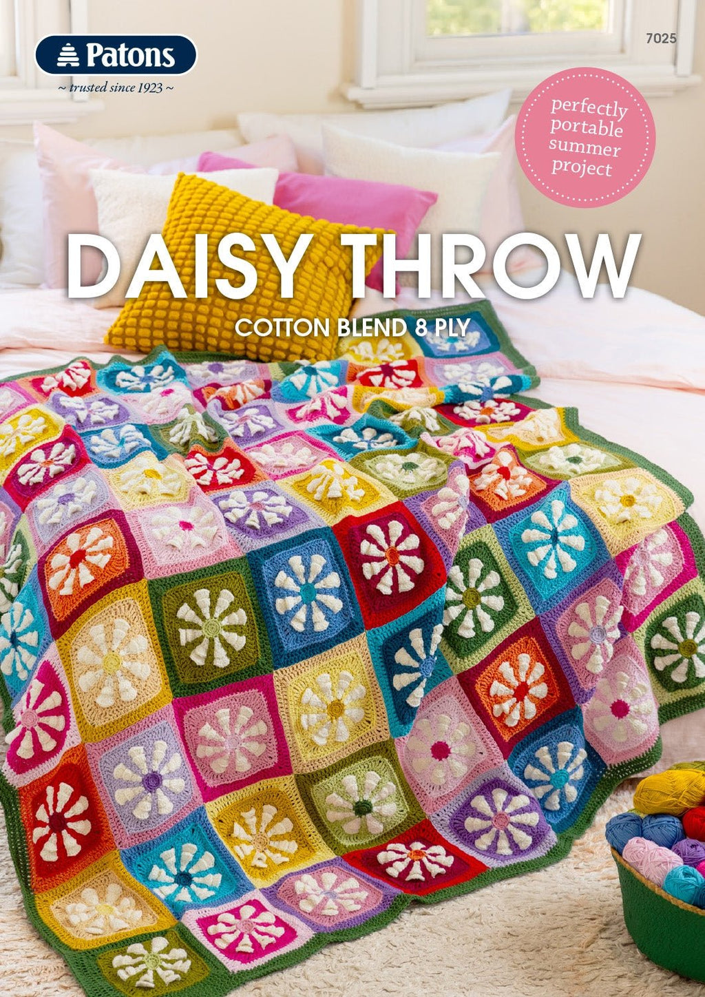 Booklet 7025 - Patons Daisy Throw 8 ply - Mooroolbark Wool