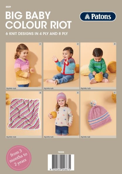 Booklet 8029 - Patons Big Baby Colour Riot - Mooroolbark Wool