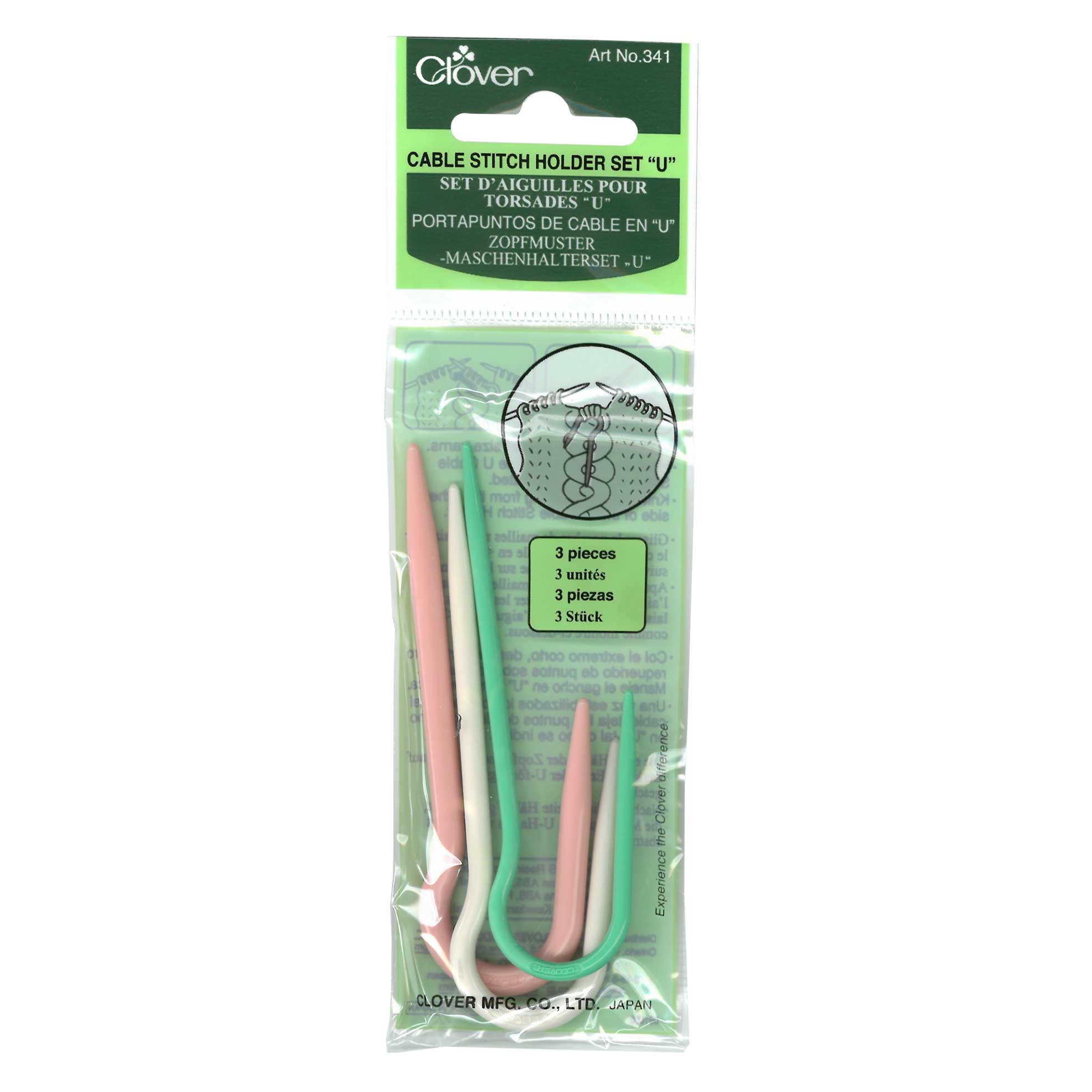 Cable Stitch Holder Set U - Clover - Mooroolbark Wool