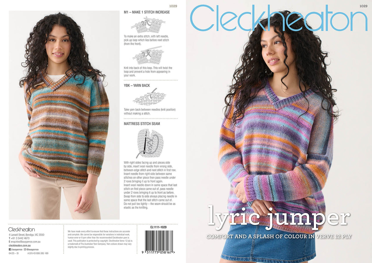 Leaflet 1029 - Cleckheaton Lyric Jumper
