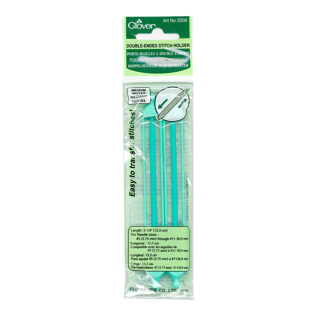 Clover Double-ended Stitch Holder 3006 Medium - Mooroolbark Wool