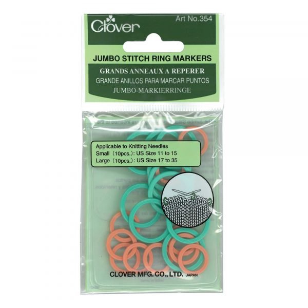 Clover Jumbo Stitch Ring Markers 354 - Mooroolbark Wool
