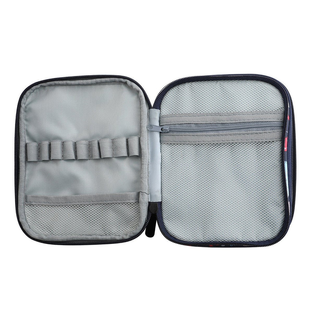 Compact Double Zip Crochet Hook Case - Elephants EB013-C14 - Mooroolbark Wool