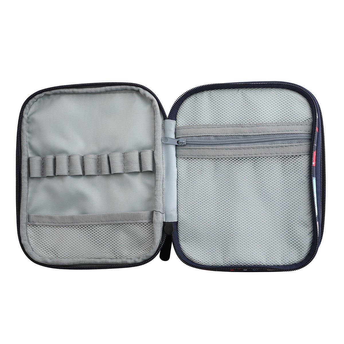 Compact Double Zip Crochet Hook Case - Elephants EB013-C14 - Mooroolbark Wool