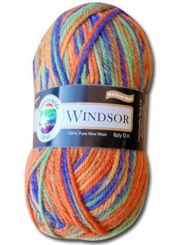 Countrywide Yarns - Windsor Prints 8 Ply 43 - Pink Purple Yellow - Mooroolbark Wool