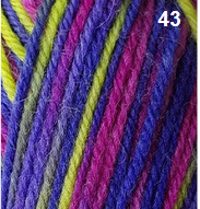 Countrywide Yarns - Windsor Prints 8 Ply 43 - Pink Purple Yellow - Mooroolbark Wool