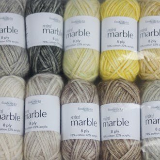 Fiddlesticks Mini Marble 8 Ply - 10 pack- Mini Marble - 01 - Mooroolbark Wool