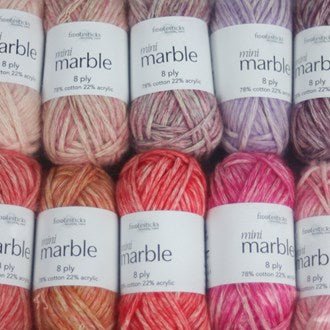 Fiddlesticks Mini Marble 8 Ply - 10 pack- Mini Marble - 02 - Mooroolbark Wool
