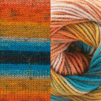 Fiddlesticks Superb 8 Prints 1174-11 - Heat - Mooroolbark Wool