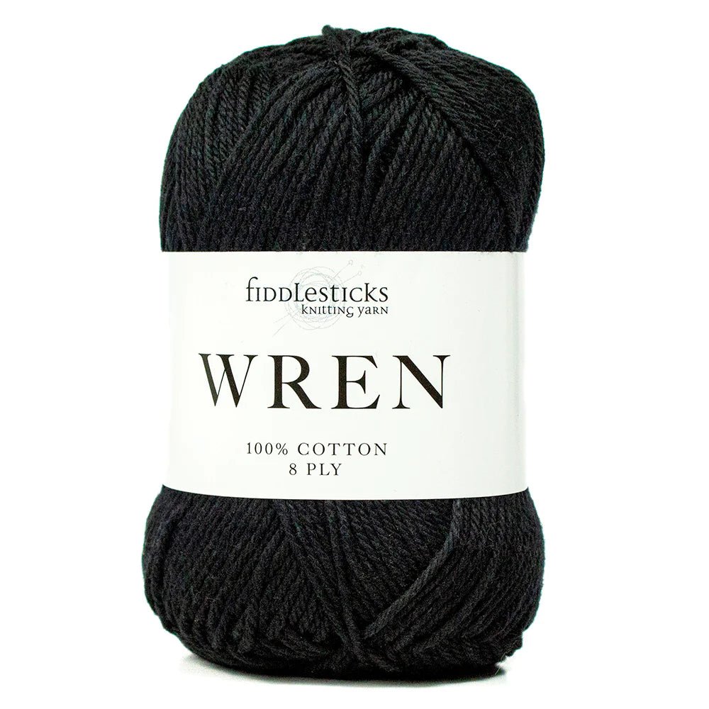 Fiddlesticks Wren W001 - Black - Mooroolbark Wool