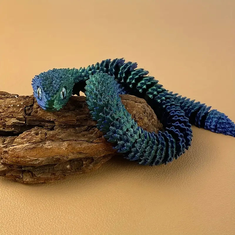 3D Printed Snake - Small Blue Green Gradient