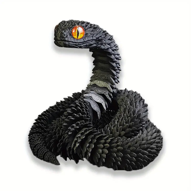 3D Printed Large Snake - Black