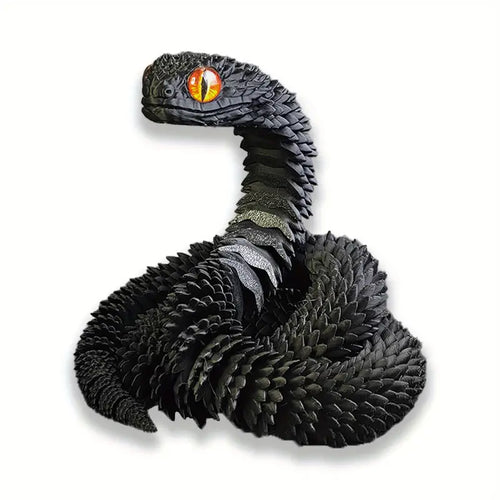 3D Printed Large Snake - Black