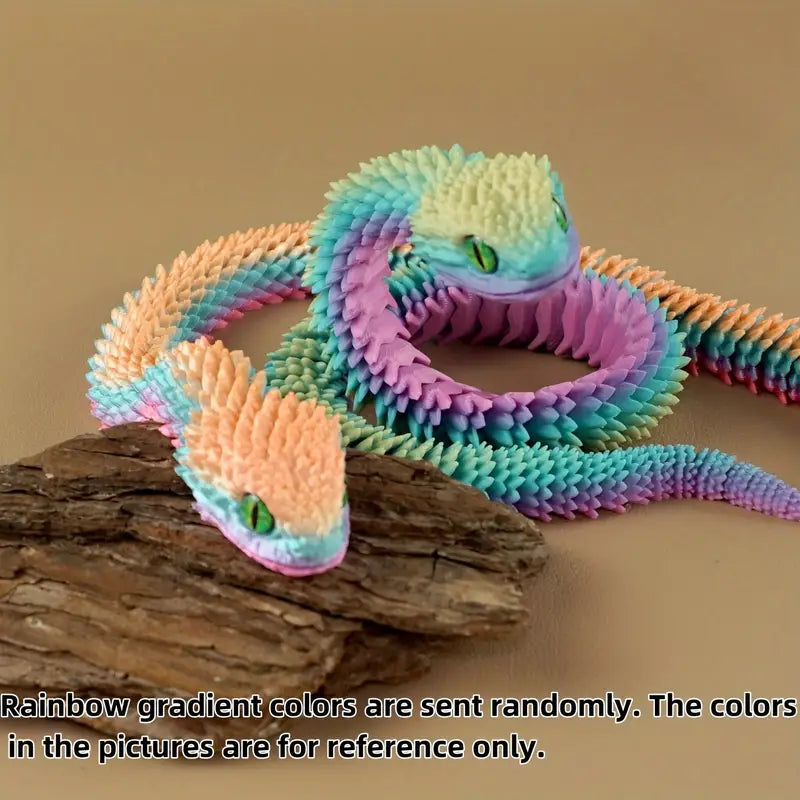 3D Printed Snake - Small Rainbow Gradient