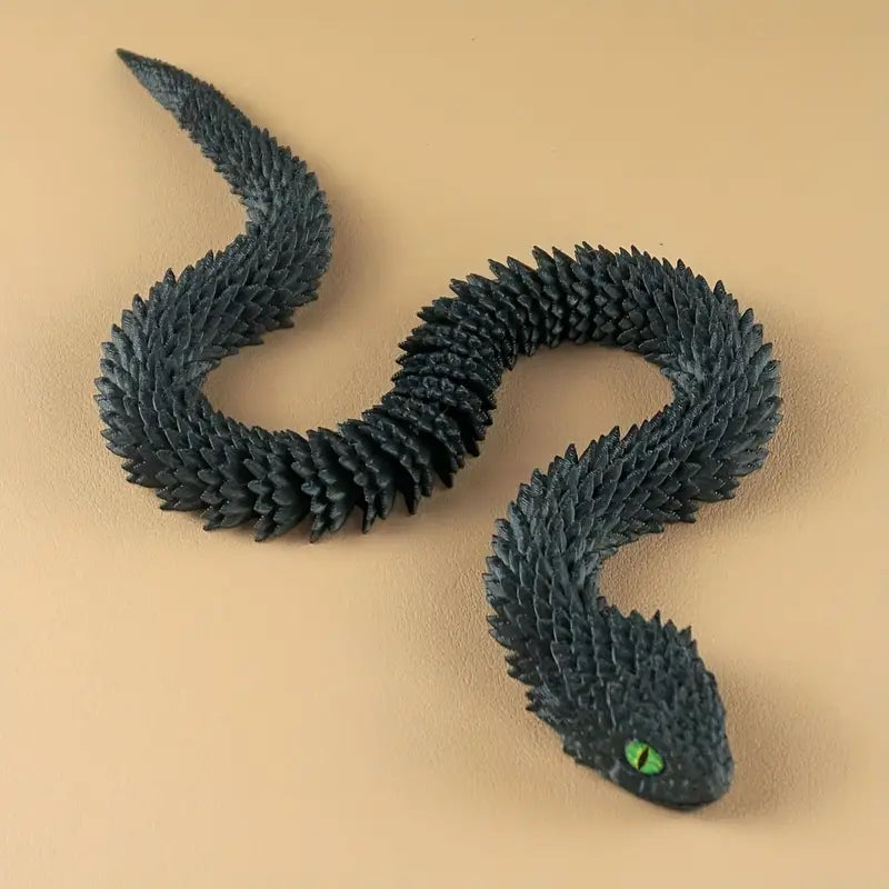 3D Printed Snake - Small Black