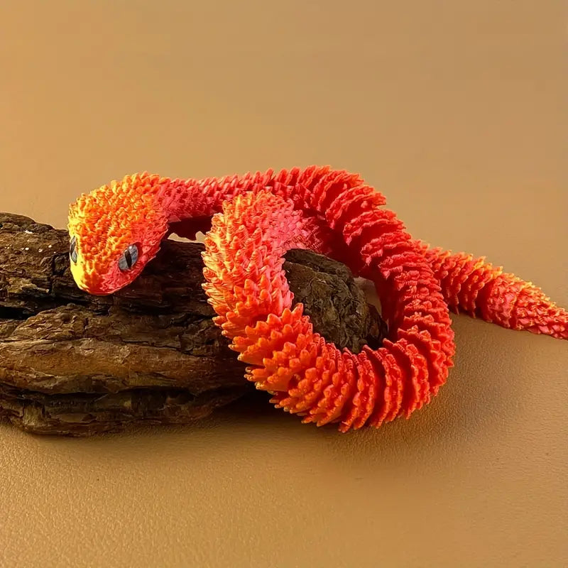 3D Printed Snake - Small Red Golden Gradient
