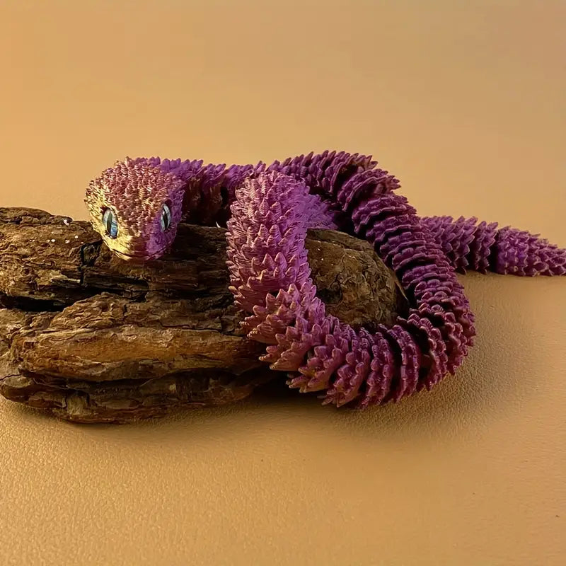 3D Printed Snake - Small Purple Golden Gradient