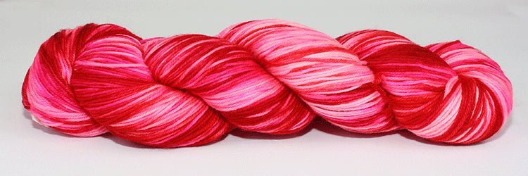 Fiori Sock Hand Dyed 078 - Hot Pink Confetti - Mooroolbark Wool