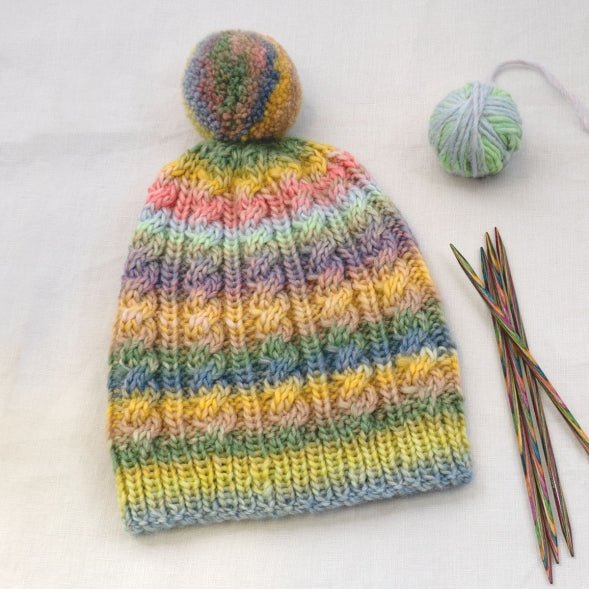 FREE Download - Leaflet - Cleckheaton Cabled Beanie - Mooroolbark Wool