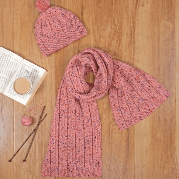 Free Download -  Leaflet -  Cleckheaton Melody Beanie and Scarf Set - Mooroolbark Wool